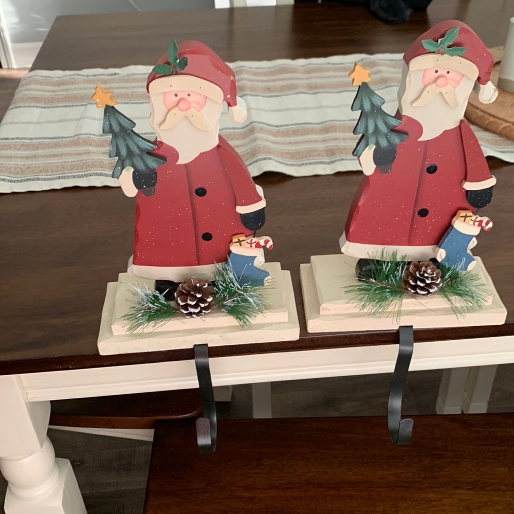 Two Santa Stocking Holders